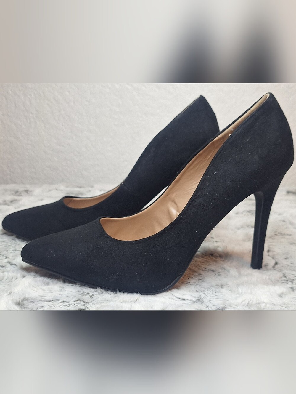 ABOUND Black Faux Suede Pointed Toe Pumps Stiletto Heels Size 10M